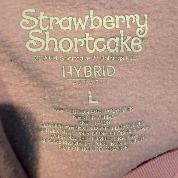 Strawberry Shortcake Crewneck Sweatshirt Pink Size L - Picture 2 of 4